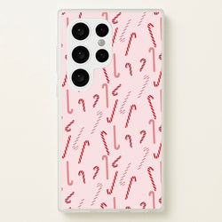 Pink Candycane Christmas Pattern  - Christmas Phone Case for Galaxy S24 Ultra