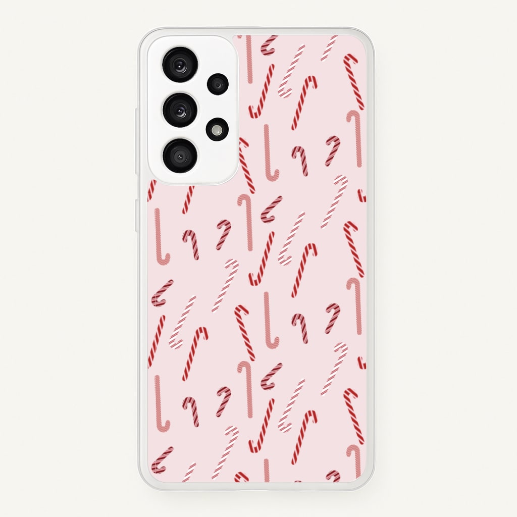 Pink Candycane Christmas Pattern  - Christmas Phone Case for Galaxy A33