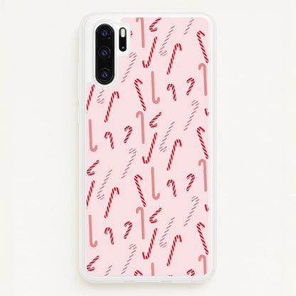 Pink Candycane Christmas Pattern  - Christmas Phone Case for Huawei P30 Pro