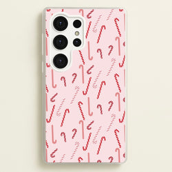 Pink Candycane Christmas Pattern  - Christmas Phone Case for Galaxy S25 Ultra