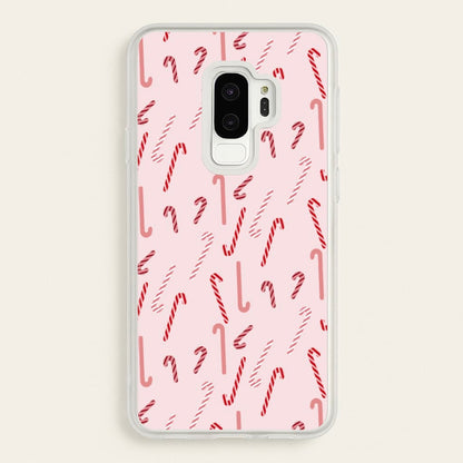 Pink Candycane Christmas Pattern  - Christmas Phone Case for Galaxy S9 Plus