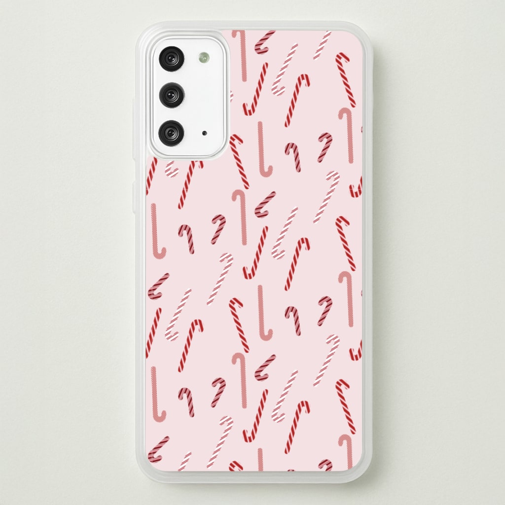Pink Candycane Christmas Pattern  - Christmas Phone Case for Galaxy Note 20