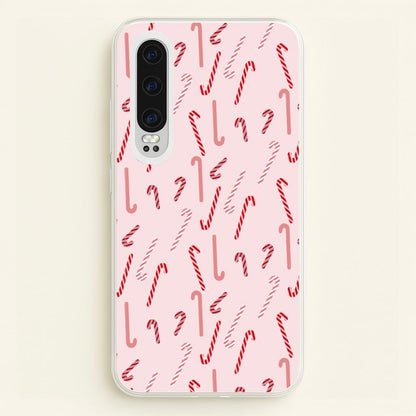 Pink Candycane Christmas Pattern  - Christmas Phone Case for Huawei P30