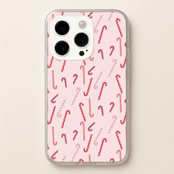 Pink Candycane Christmas Pattern  - Christmas Phone Case for iPhone 15 Pro Max