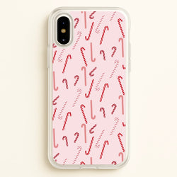 Pink Candycane Christmas Pattern  - Christmas Phone Case for iPhone X / XS