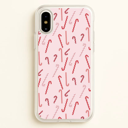Pink Candycane Christmas Pattern  - Christmas Phone Case for iPhone X / XS