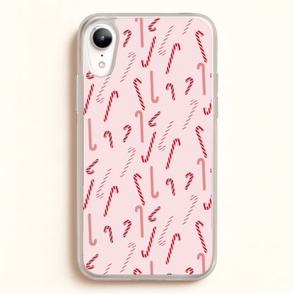 Pink Candycane Christmas Pattern  - Christmas Phone Case for iPhone XR