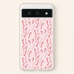 Pink Candycane Christmas Pattern  - Christmas Phone Case for Google Pixel 8a