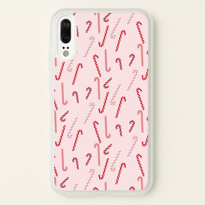 Pink Candycane Christmas Pattern  - Christmas Phone Case for Huawei P20