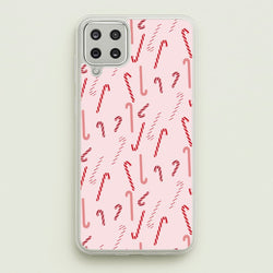 Pink Candycane Christmas Pattern  - Christmas Phone Case for Galaxy A12