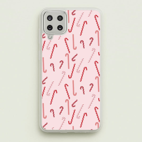 Pink Candycane Christmas Pattern  - Christmas Phone Case for Galaxy A12