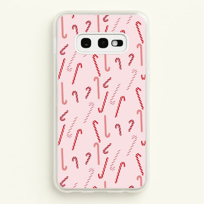 Pink Candycane Christmas Pattern  - Christmas Phone Case for Galaxy S10e