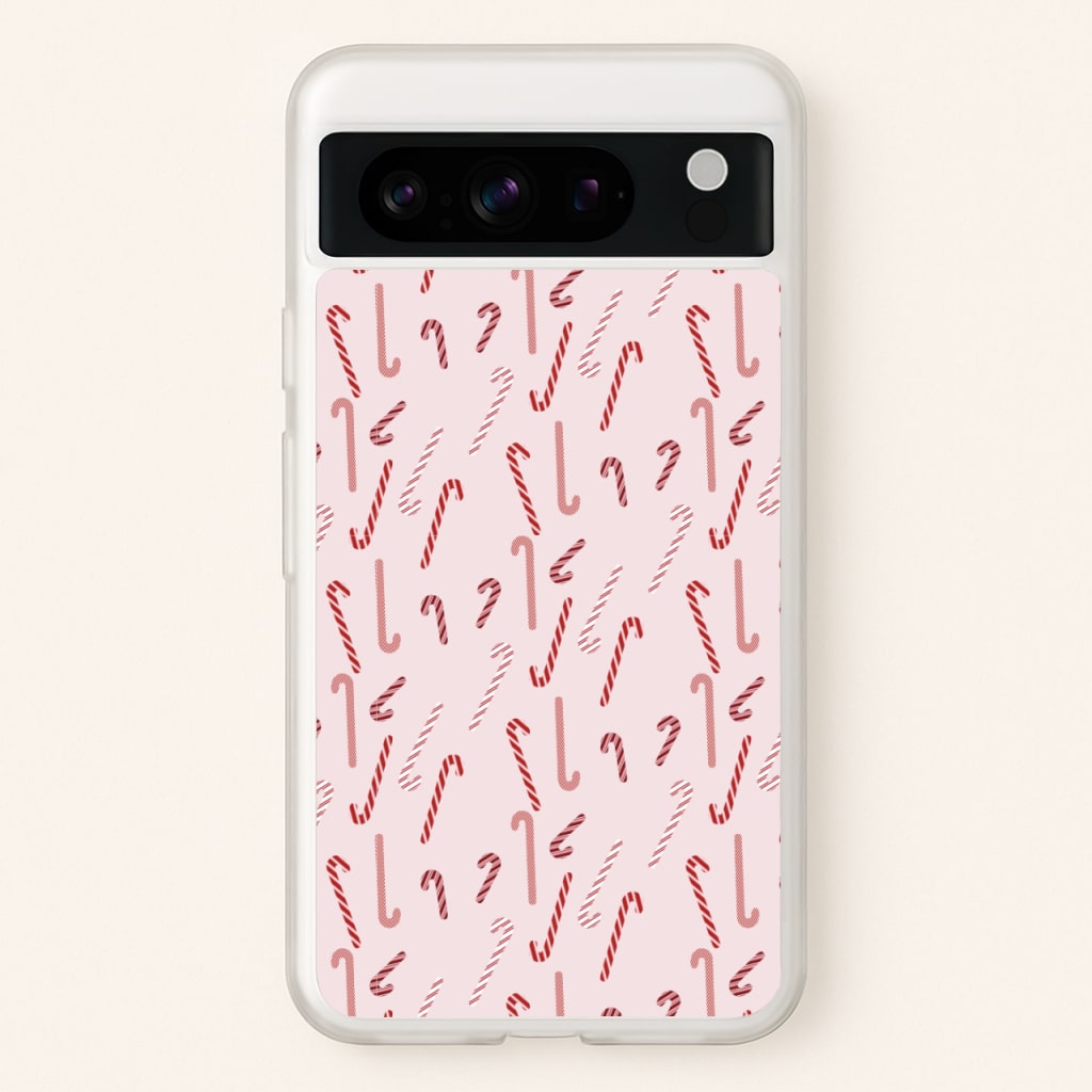Pink Candycane Christmas Pattern  - Christmas Phone Case for Google Pixel 8 Pro