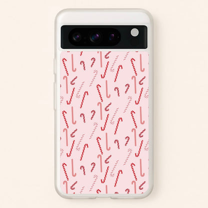 Pink Candycane Christmas Pattern  - Christmas Phone Case for Google Pixel 8 Pro
