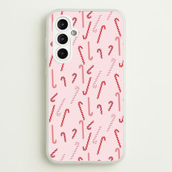 Pink Candycane Christmas Pattern  - Christmas Phone Case for Galaxy A14