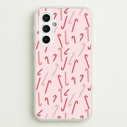 Pink Candycane Christmas Pattern  - Christmas Phone Case for Galaxy A14