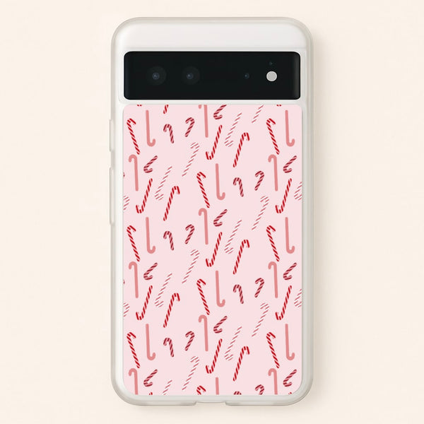 Pink Candycane Christmas Pattern  - Christmas Phone Case for Google Pixel 6