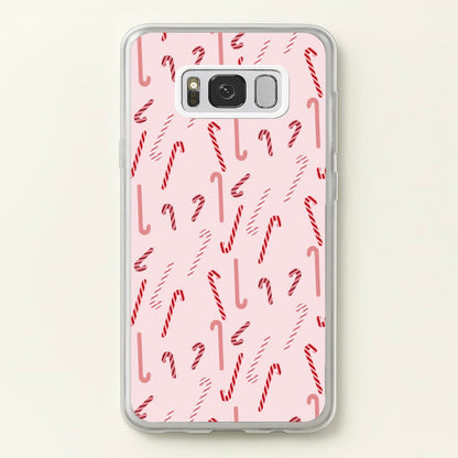 Pink Candycane Christmas Pattern  - Christmas Phone Case for Galaxy S8