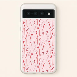 Pink Candycane Christmas Pattern  - Christmas Phone Case for Google Pixel 7 Pro