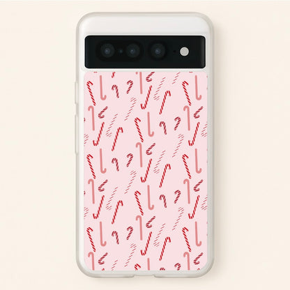 Pink Candycane Christmas Pattern  - Christmas Phone Case for Google Pixel 7 Pro