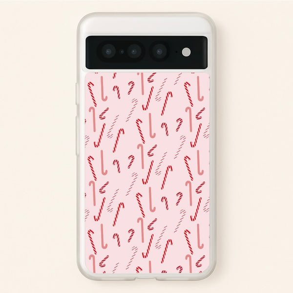 Pink Candycane Christmas Pattern  - Christmas Phone Case for Google Pixel 7 Pro