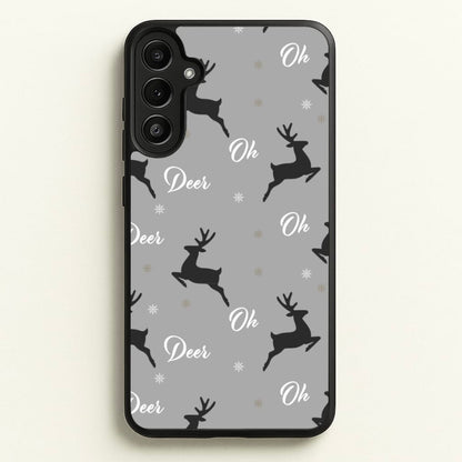 Oh Deer Christmas Pattern  - Christmas Phone Case for Galaxy A34