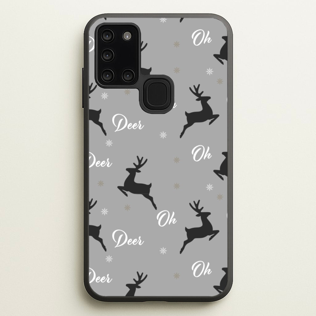 Oh Deer Christmas Pattern  - Christmas Phone Case for Galaxy A21s