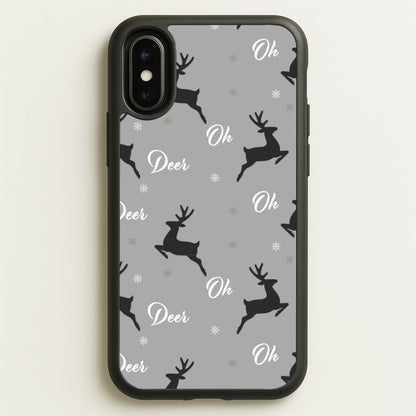 Oh Deer Christmas Pattern  - Christmas Phone Case for iPhone X / XS