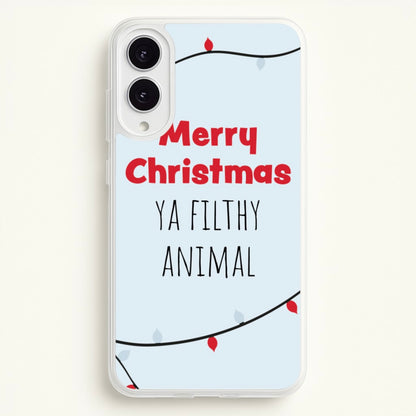 Merry Christmas Ya Filthy Animal  - Christmas Phone Case for Galaxy S25 Edge