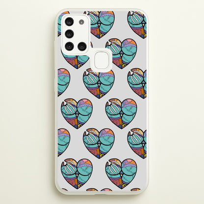 Sally And Jack Heart Pattern - TNBC  - Christmas Phone Case for Galaxy A21s
