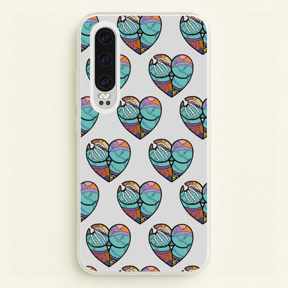 Sally And Jack Heart Pattern - TNBC  - Christmas Phone Case for Huawei P30