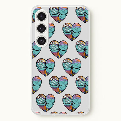 Sally And Jack Heart Pattern - TNBC  - Christmas Phone Case for Galaxy S24