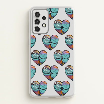 Sally And Jack Heart Pattern - TNBC  - Christmas Phone Case for Galaxy A52 / A52s