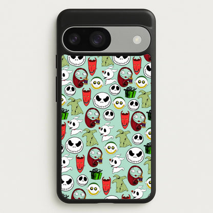 TNBC Characters Pattern  - Christmas Phone Case for Google Pixel 9 / 9 Pro