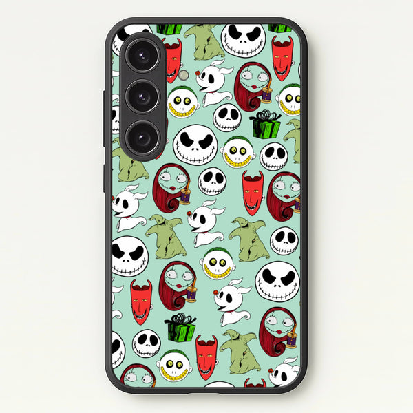 TNBC Characters Pattern  - Christmas Phone Case for Galaxy S24FE