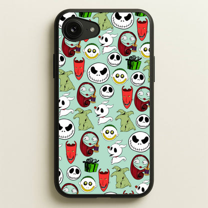 TNBC Characters Pattern  - Christmas Phone Case for iPhone 16e