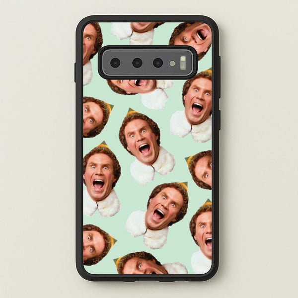 Green Elf Face - Christmas  - Christmas Phone Case for Galaxy S10 Plus