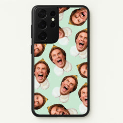 Green Elf Face - Christmas  - Christmas Phone Case for Galaxy S21 Ultra