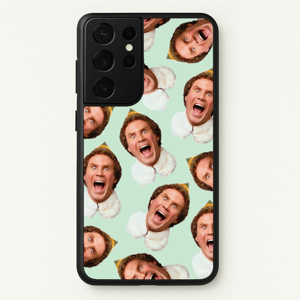 Green Elf Face - Christmas  - Christmas Phone Case for Galaxy S21 Ultra