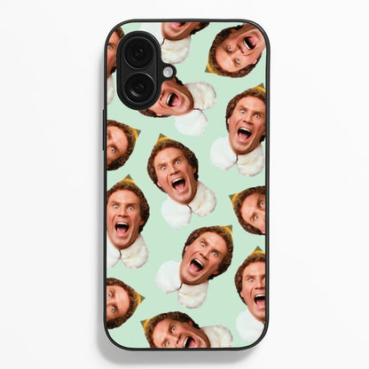 Green Elf Face - Christmas  - Christmas Phone Case for iPhone 16 Plus
