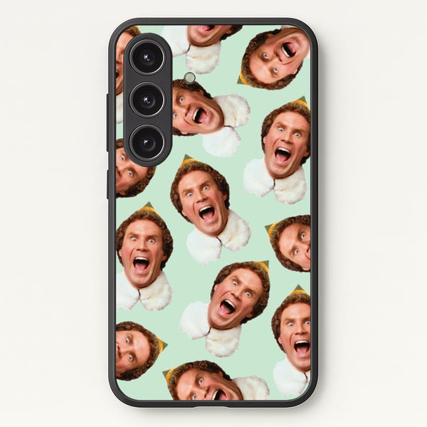 Green Elf Face - Christmas  - Christmas Phone Case for Galaxy S25