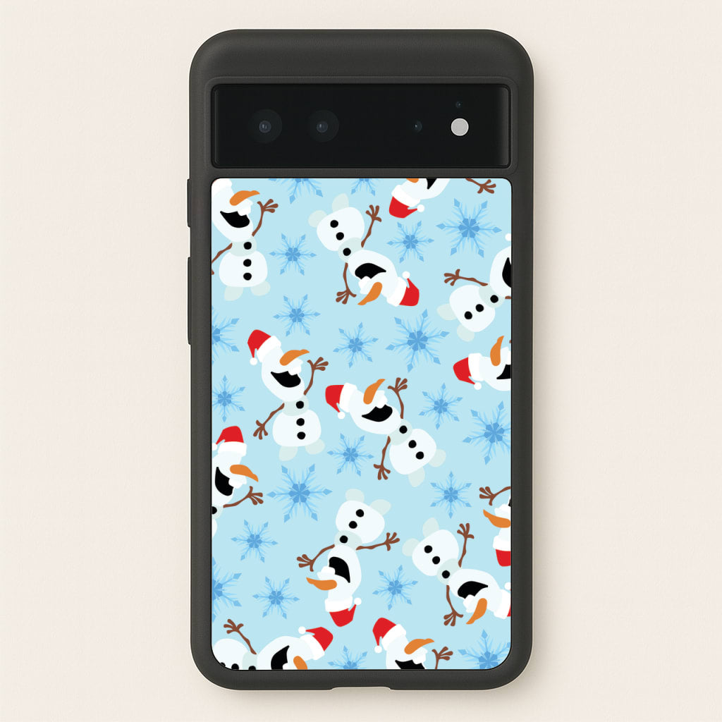 Snowman Pattern  - Disney Christmas Phone Case for Google Pixel 6