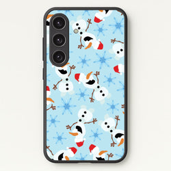 Snowman Pattern  - Disney Christmas Phone Case for Galaxy S24