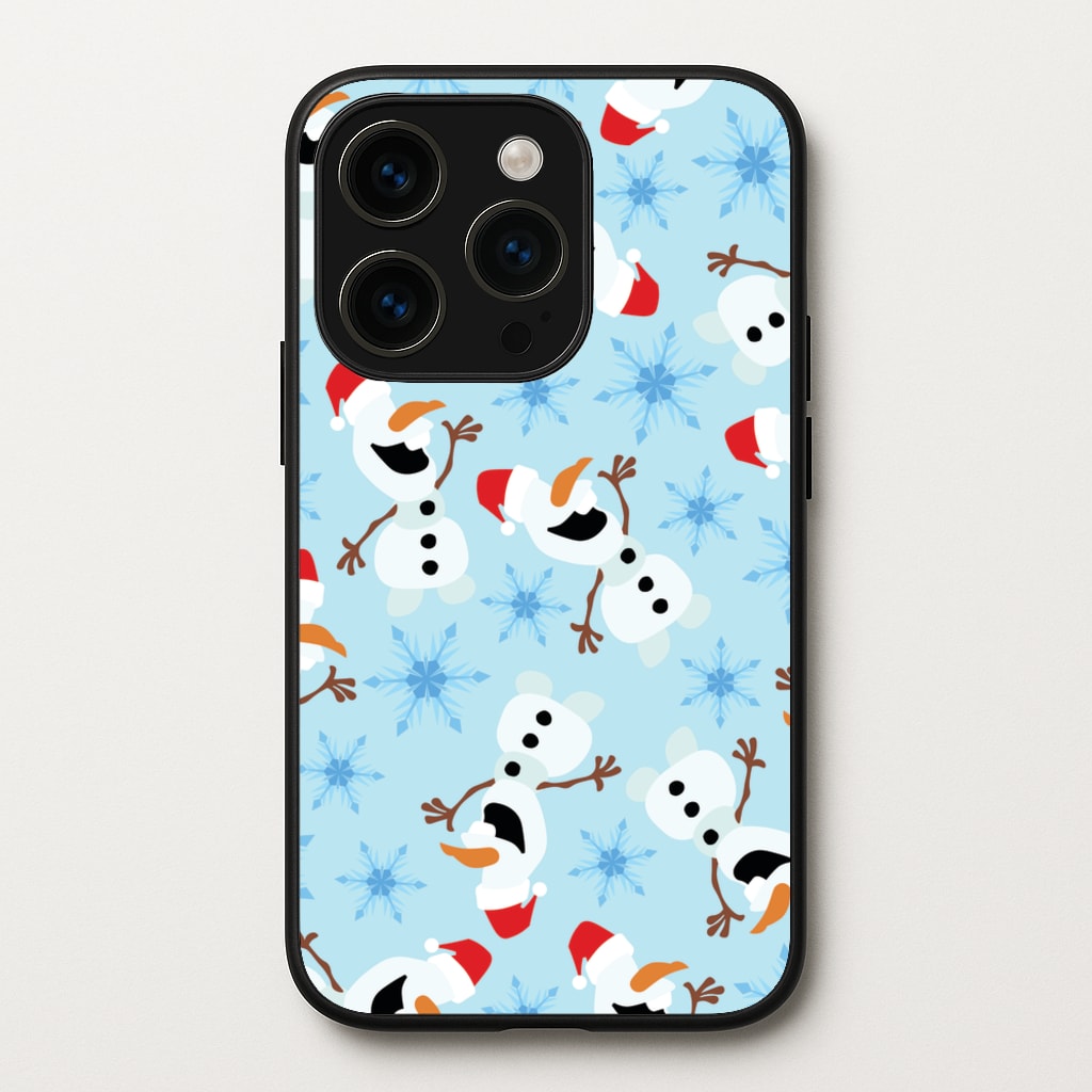 Snowman Pattern  - Disney Christmas Phone Case for iPhone 15 Pro