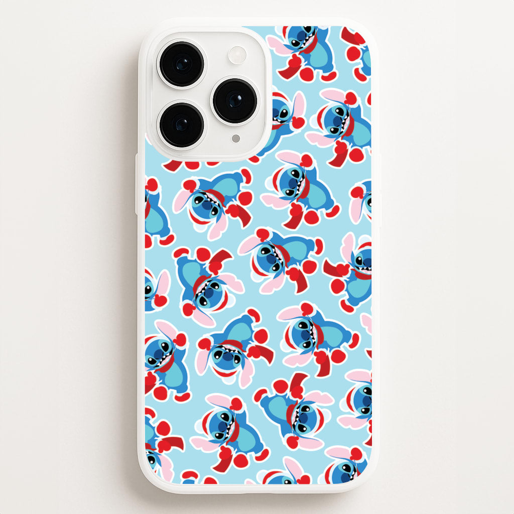 Blue Alien Christmas Pattern  - Disney Christmas Phone Case for iPhone 16 Pro Max