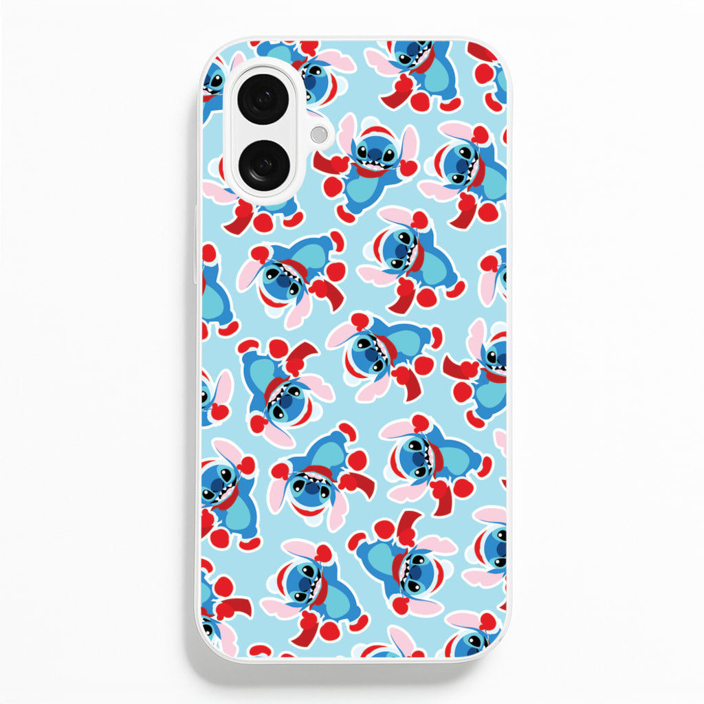 Blue Alien Christmas Pattern Phone Case