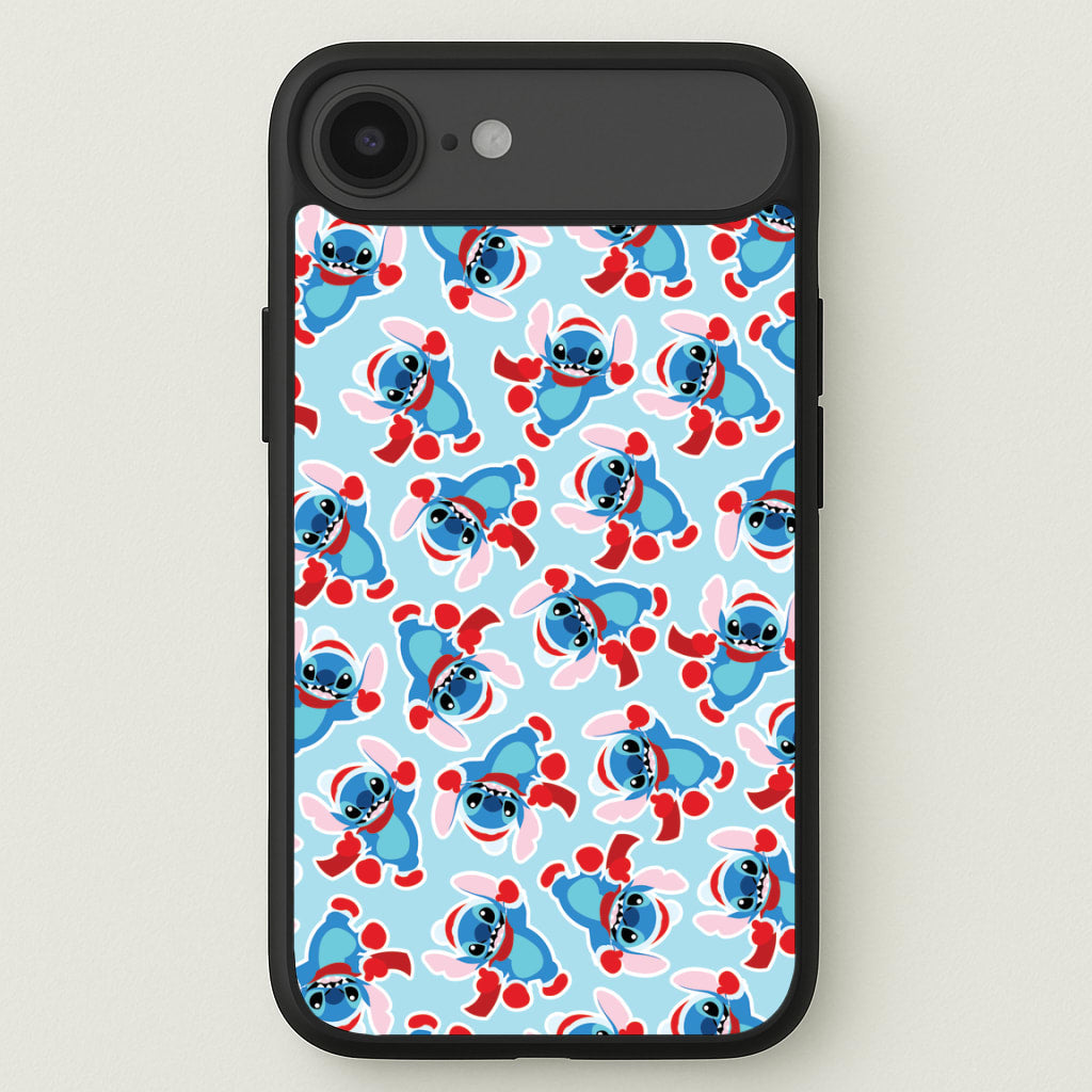 Blue Alien Christmas Pattern Phone Case for iPhone 17 Air