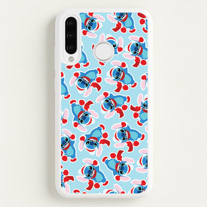 Blue Alien Christmas Pattern  - Disney Christmas Phone Case for Huawei P30 Lite