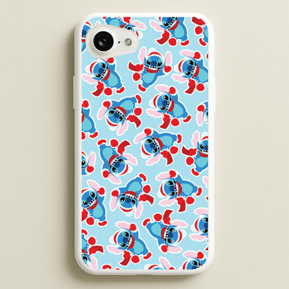 Blue Alien Christmas Pattern  - Disney Christmas Phone Case for iPhone 16e