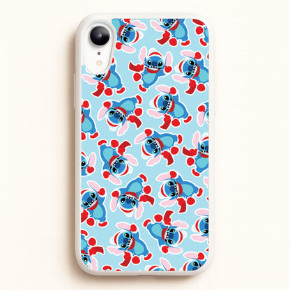 Blue Alien Christmas Pattern  - Disney Christmas Phone Case for iPhone XR